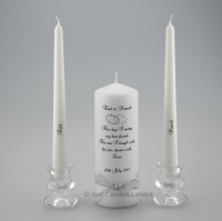 Personalised Unity Candle with diamante hearts or rings